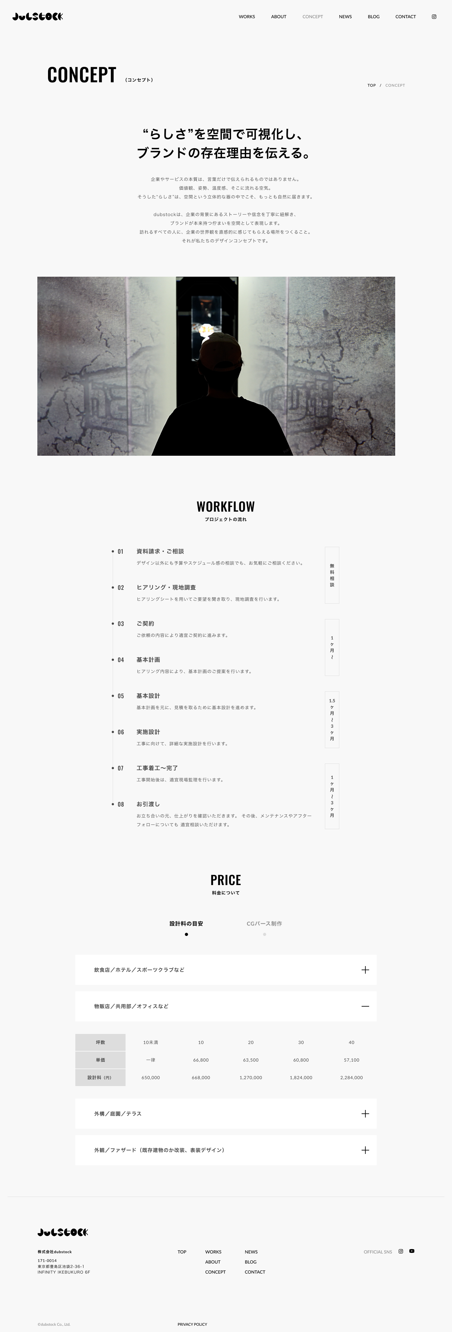 株式会社dubstockのCONCEPTページ